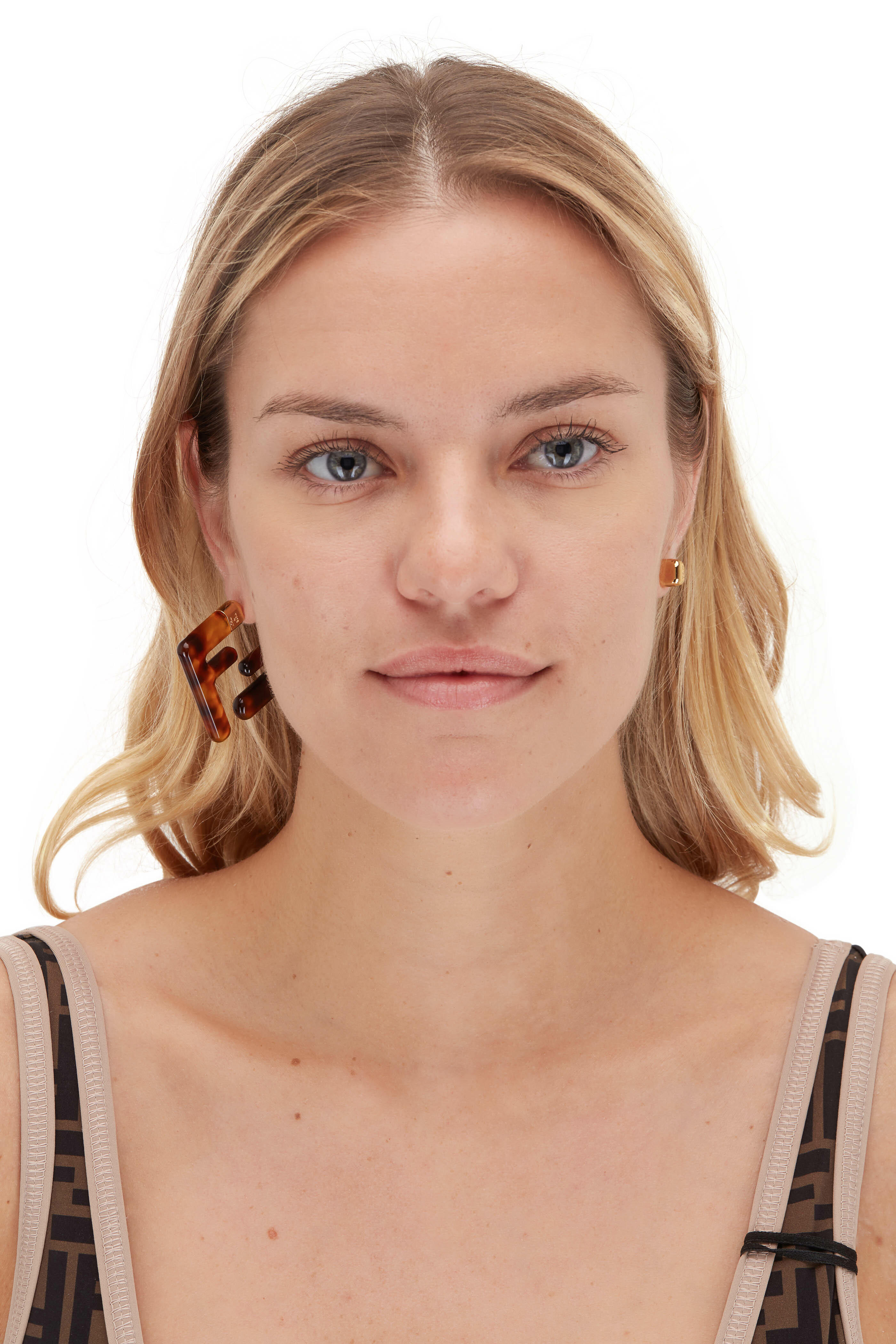 Fendi - FF Tortoise Resin Convertible Earrings | Mitchell Stores
