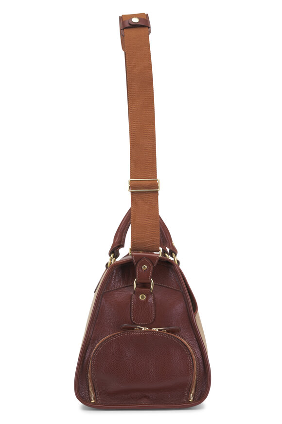 Ghurka Stash No. 67 Khaki Twill & Chestnut Leather Tote - view 3