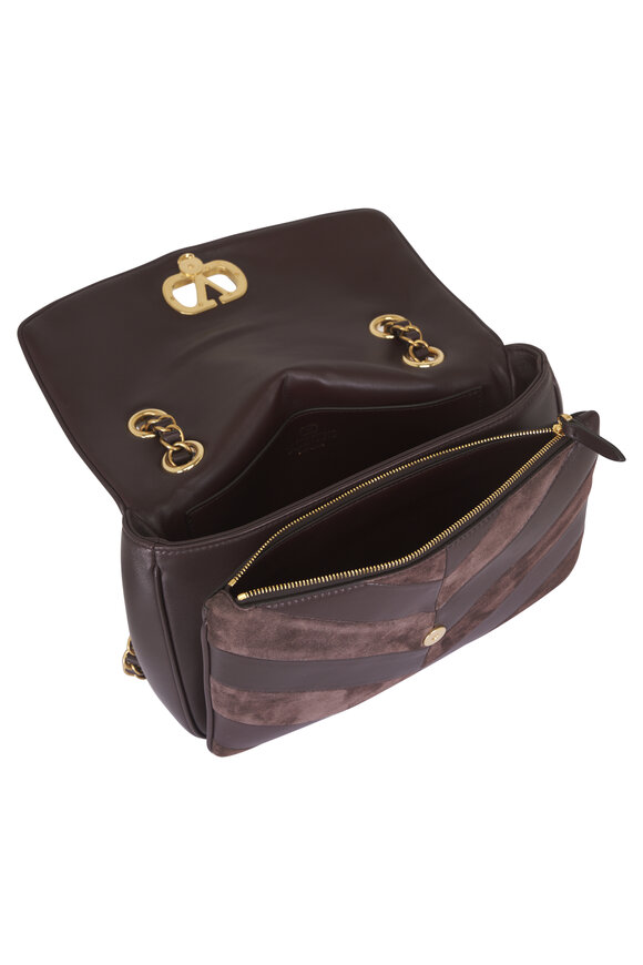 Valentino Garavani Medium Brown Djuna Patchwork Sholder Bag - view 4