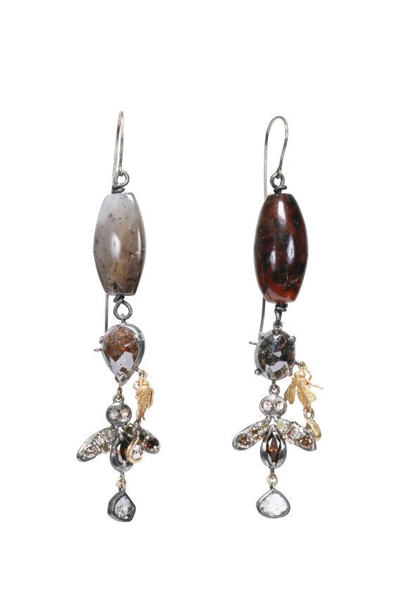 Michael Tracy Diamond & Amber Bee Earrings - view 1
