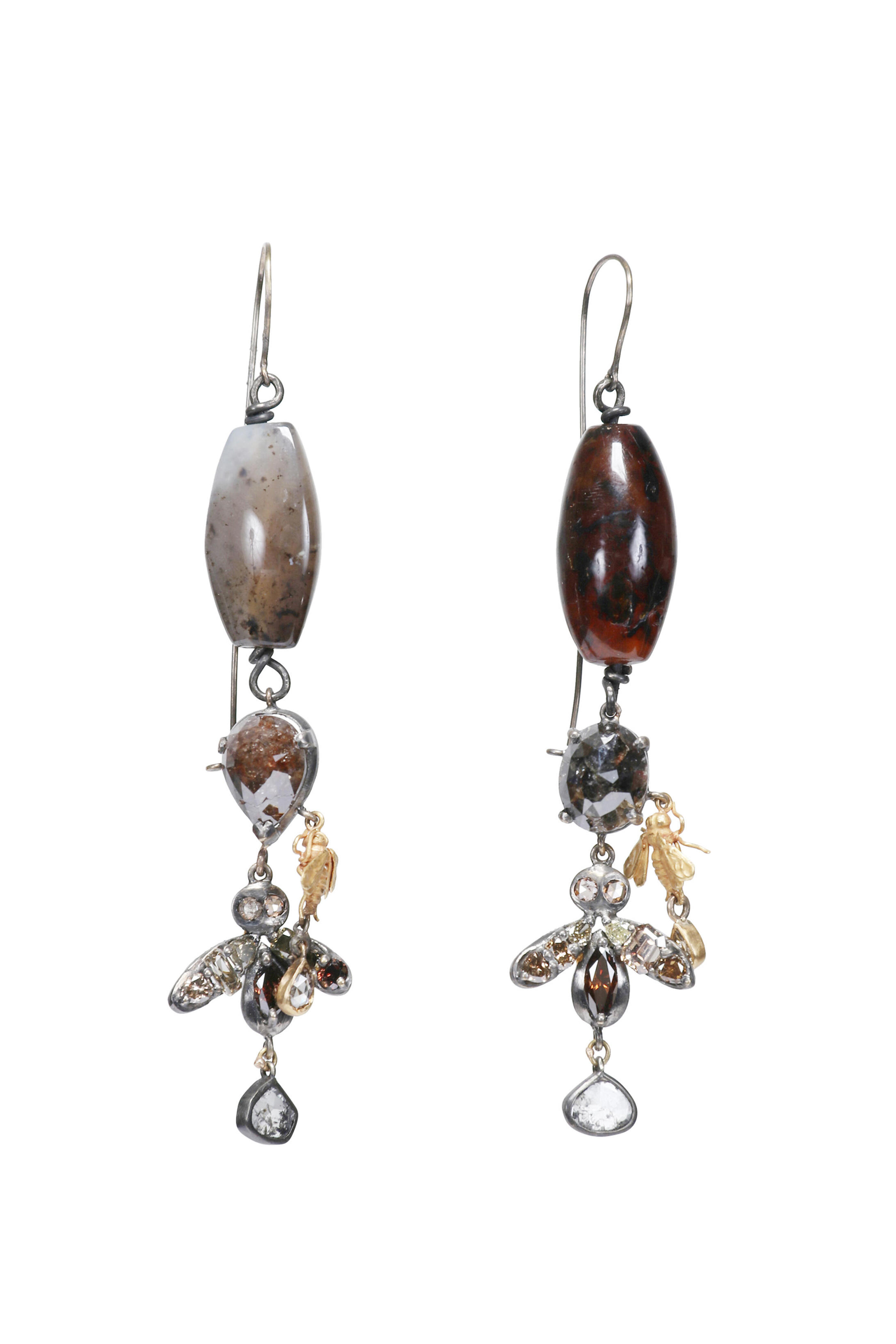 Michael Tracy - Diamond & Amber Bee Earrings