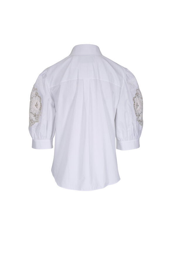 Valentino White Cotton Poplin Blouse - view 2