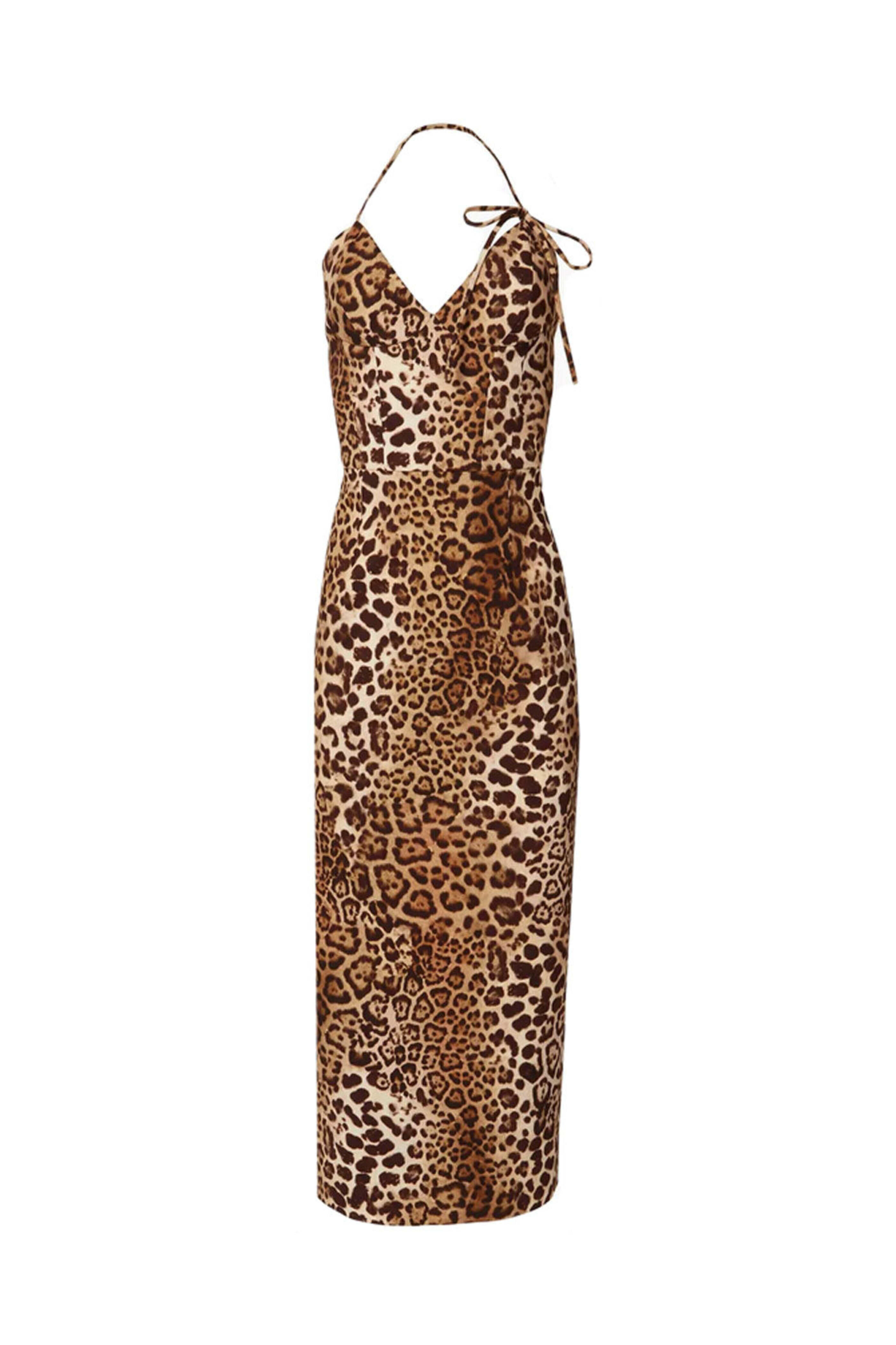 Carolina Herrera - Leopard Print Halter Midi Dress