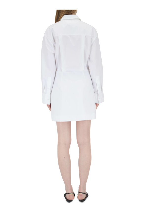 Valentino - Embroidered Compact Poplin Short Dress 