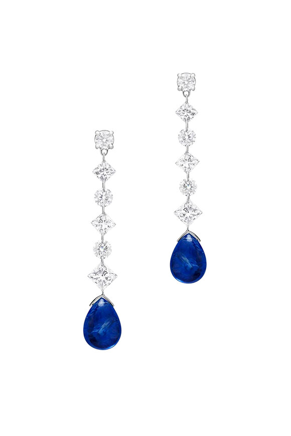 Paul Morelli - Platinum Floating Diamond Drop Earrings