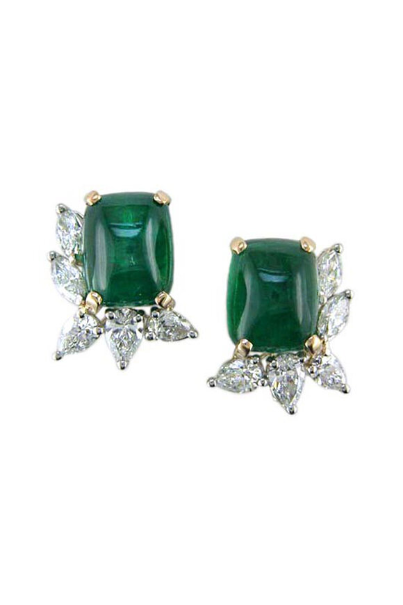 Oscar Heyman - Emerald Diamond Earrings
