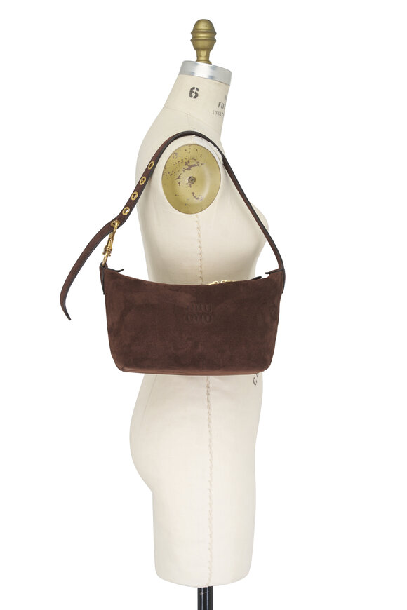 Miu Miu Spirit Brown Suede Shoulder Bag - view 7
