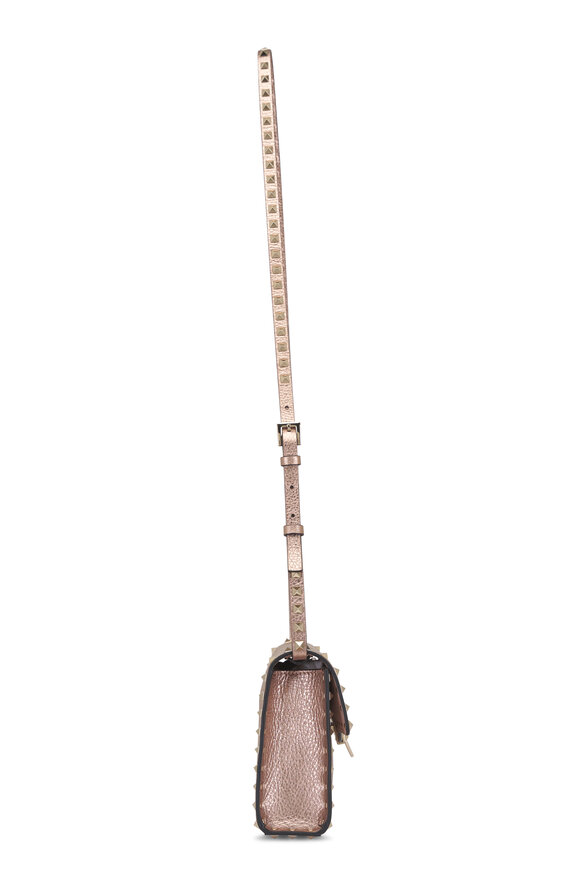 Valentino Garavani Small Rockstud Laminated Rose Cannel Crossbody - view 3
