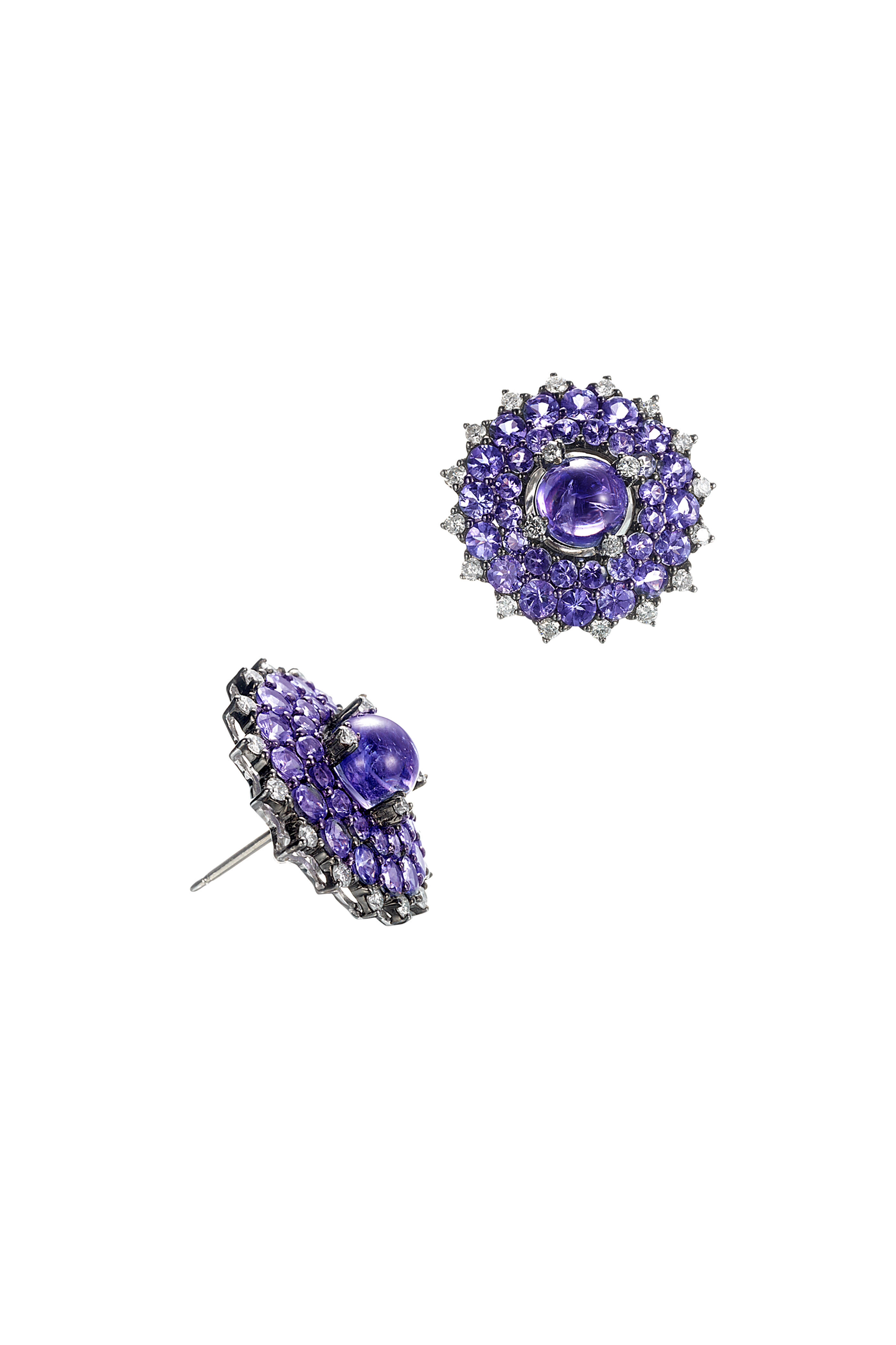 Nam Cho - Tanzanite Sunburst Earrings