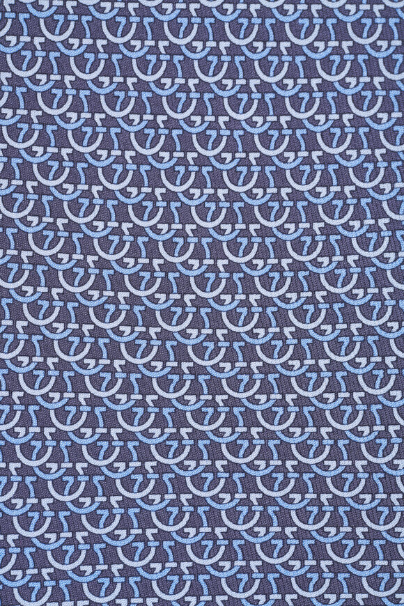 Ferragamo Gray Gancini Print Silk Necktie - view 2