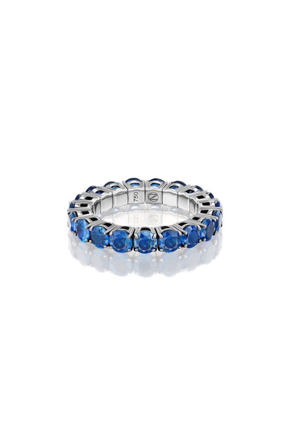 Nam Cho 18k White Gold Blue Sapphire Eternity Band - view 1