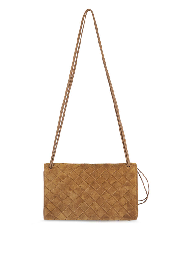 Bottega Veneta Andiamo Dark Caramel Intrecciato Suede Crossbody - view 2