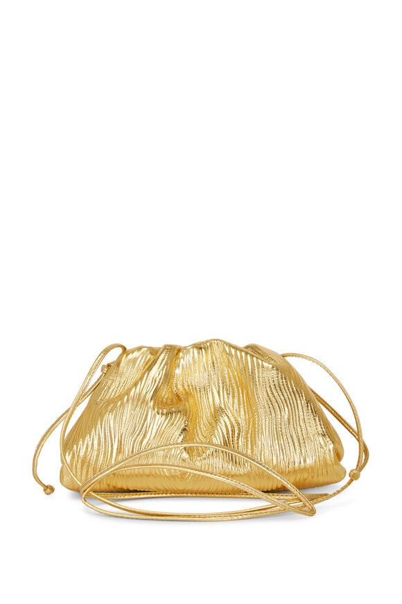 Bottega Veneta - The Pouch Gold Metallic Leather Small Crossbody