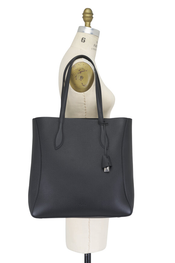 Loro Piana Needle Black Grained Leather Shopper - view 5