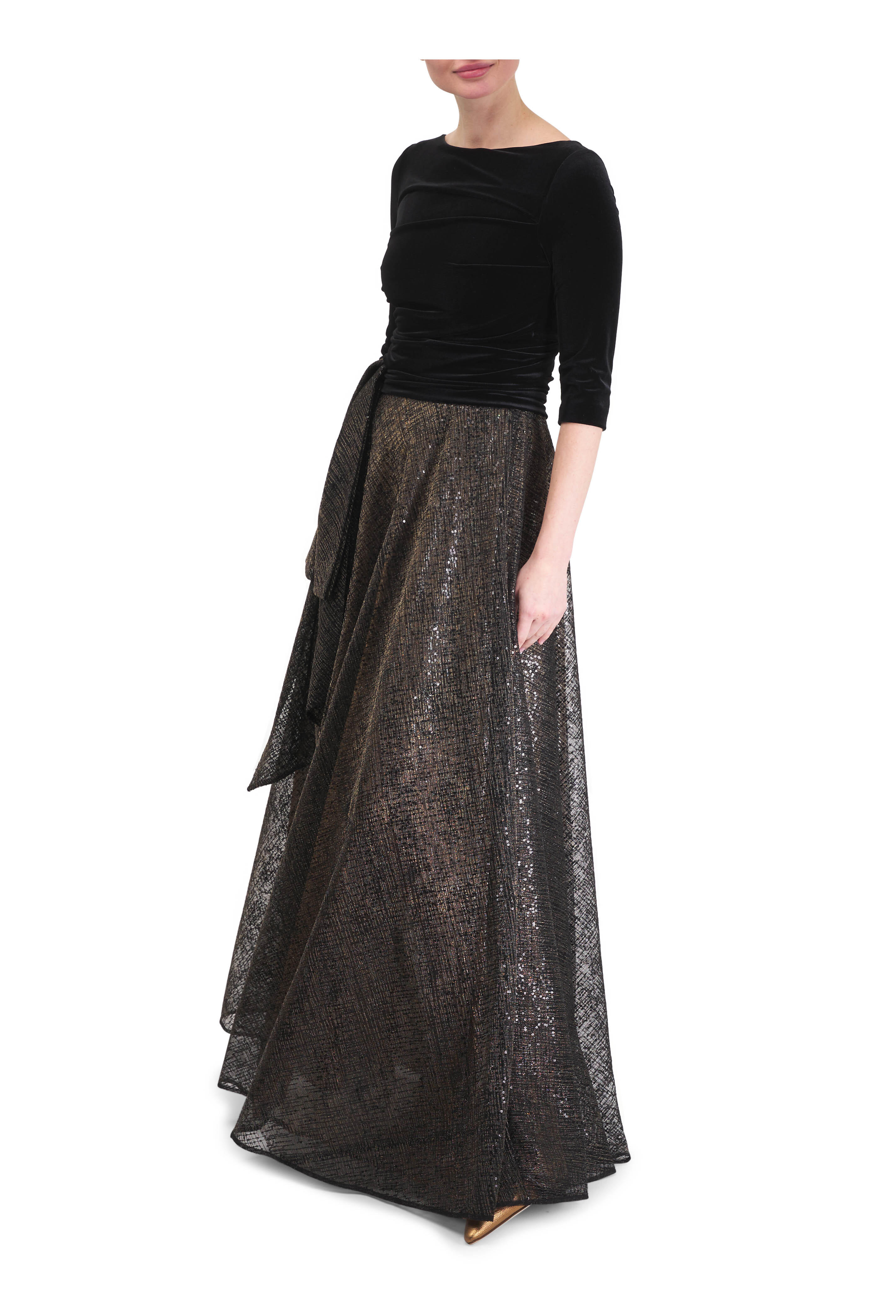 Talbot Runhof - Dulce Velvet & Sequin Evening Dress