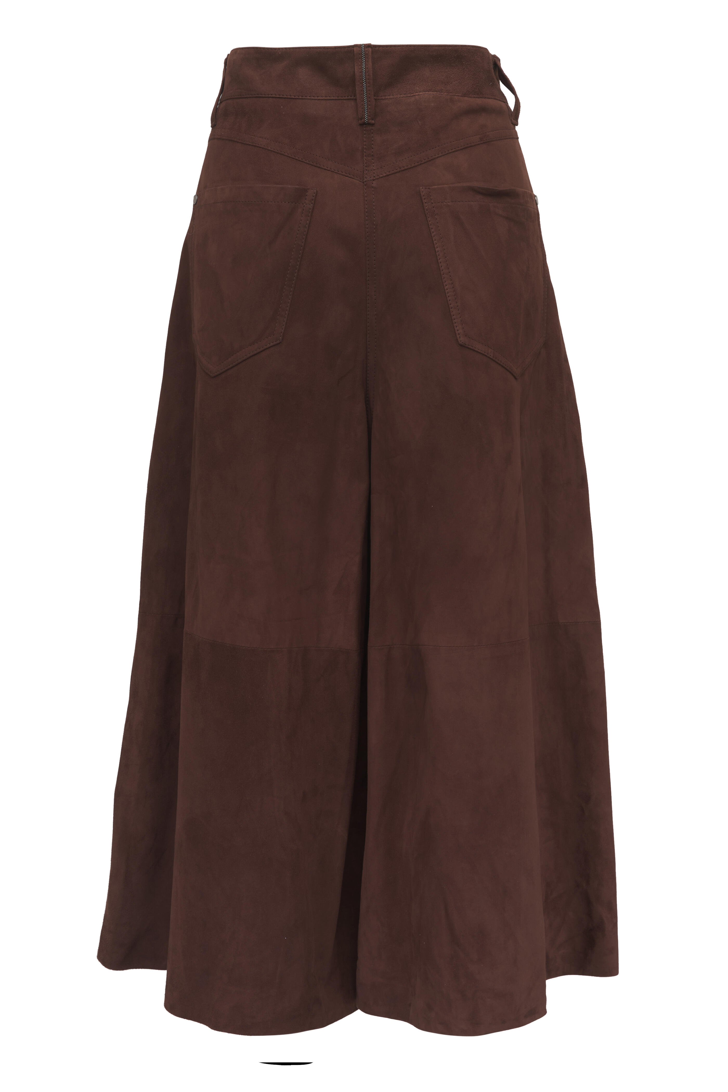 Brunello Cucinelli - Hazelnut Suede Low Slung Crop Pant - view 3