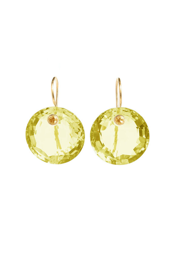 Marie-Hélène De Taillac XL Lemon Quartz & Yellow Sapphire Gem Earrings