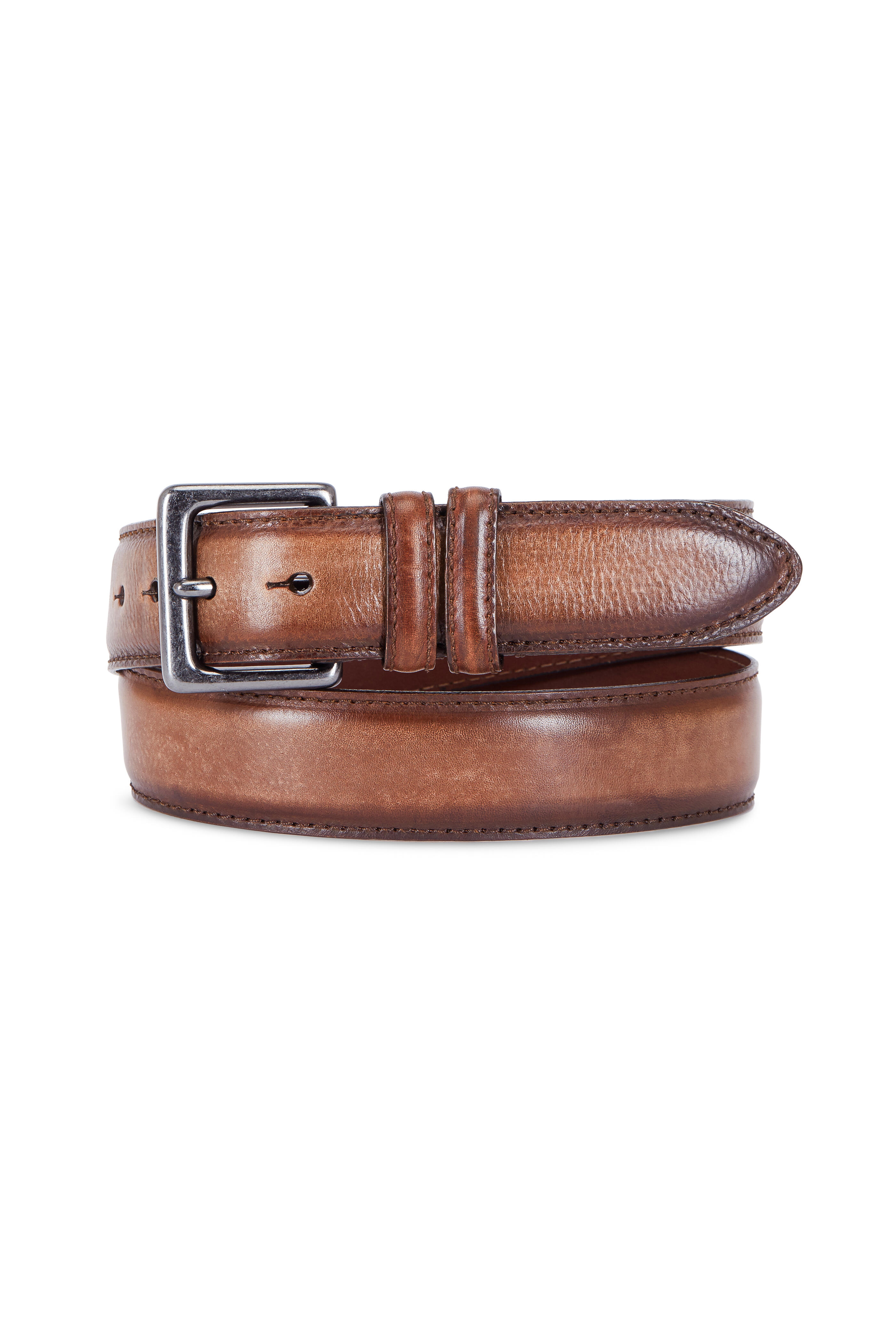 Torino - Dark Brown Italian Antiqued Leather Belt