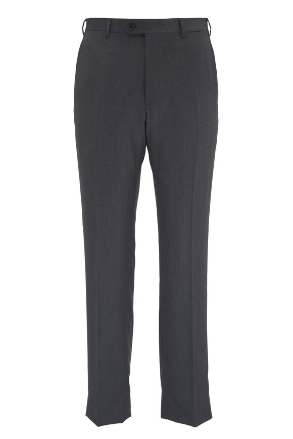 Brioni Gray Wool Flannel Dress Pant