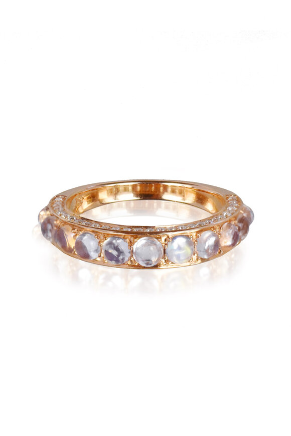 Nam Cho - 18K Pink Gold Moonstone & Diamond Ring
