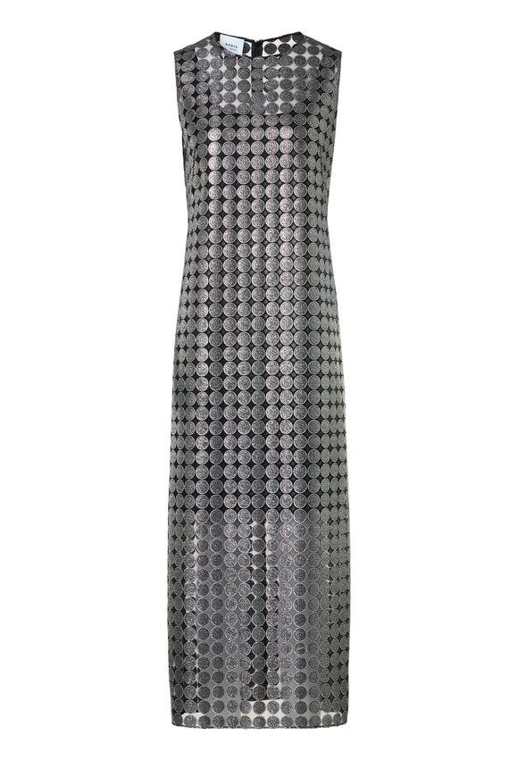 Akris Punto Brushed Steel Metallic Dot Midi Dress - view 1