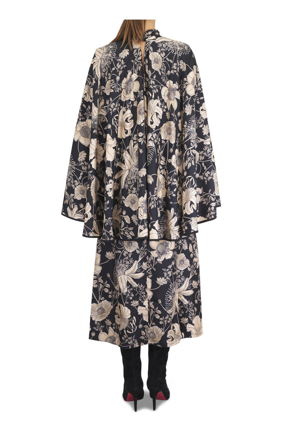 Johanna Ortiz Parajes Lejanos Ecru & Black Silk Twill Dress - view 4