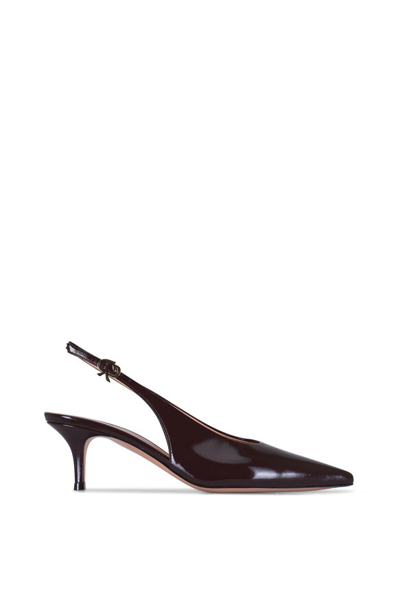 Gianvito Rossi Robbie Rouge Garance Leather Slingback, 55mm - view 3
