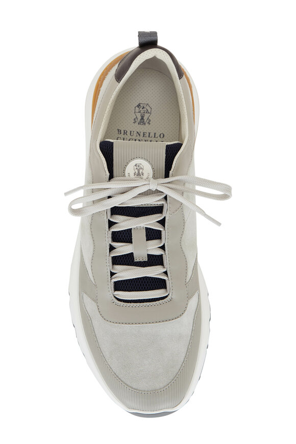 Brunello Cucinelli - Gray Tonal Suede Trainer