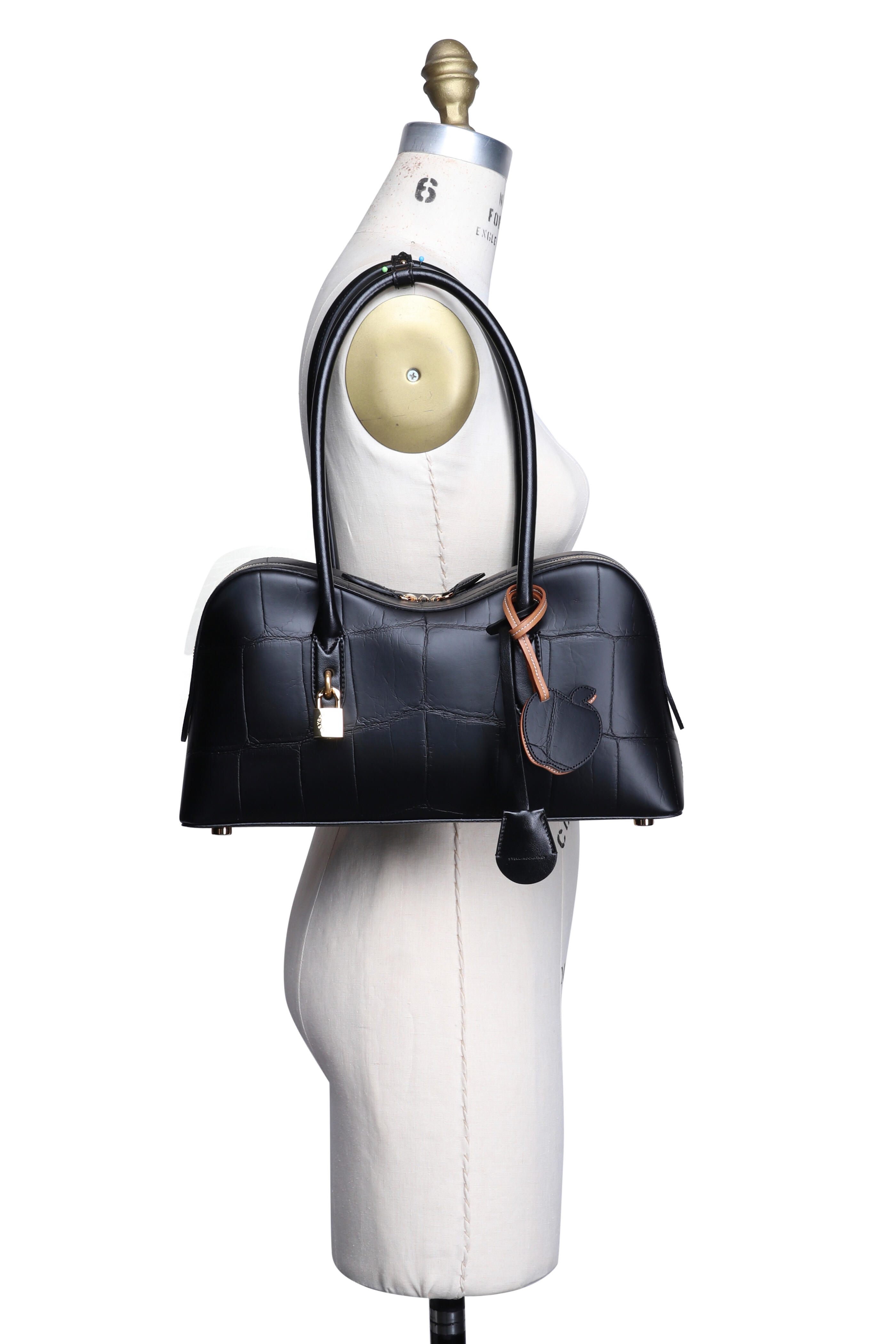 Stella McCartney - Ryder Black Vegan Leather Embossed Shoulder Bag