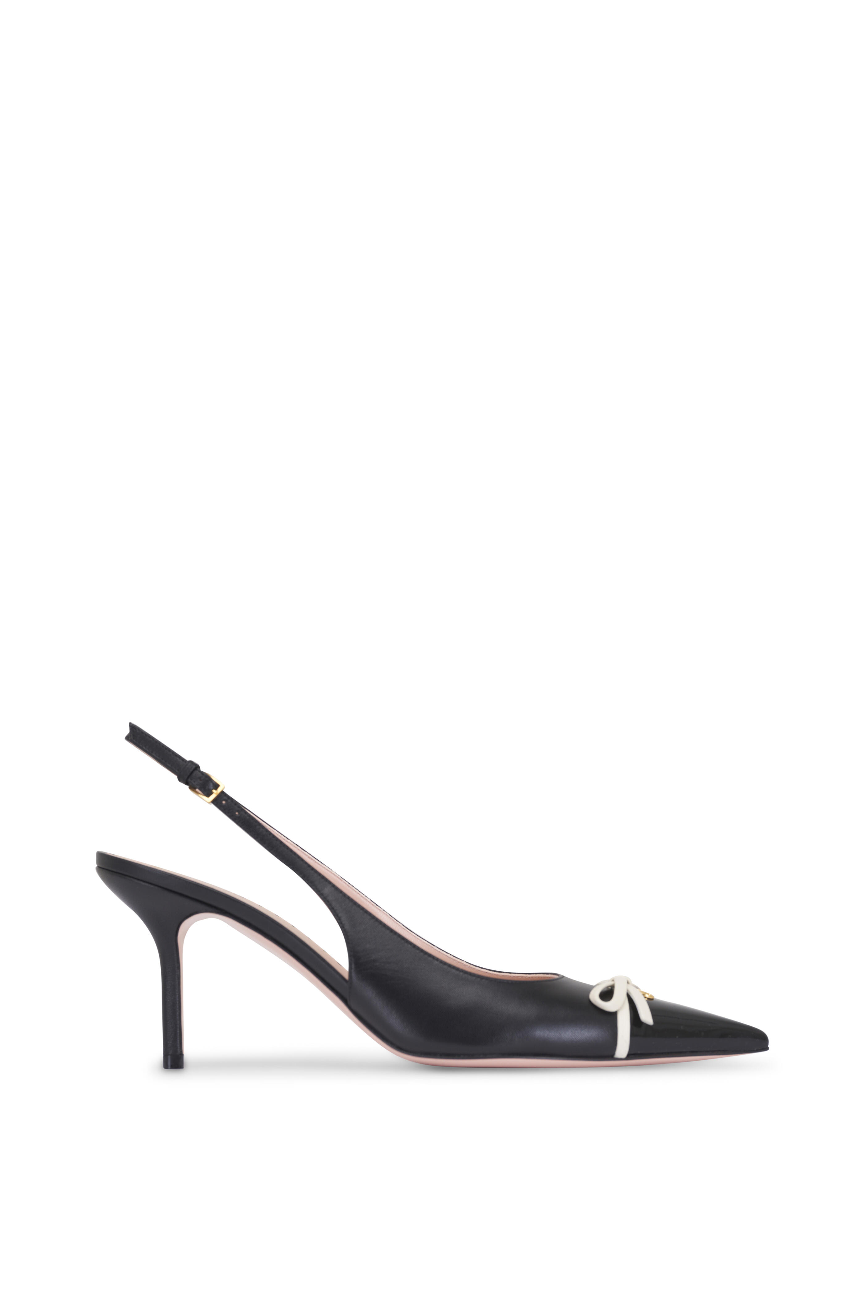 Valentino Garavani - Bepointy Black & Ivory Slingback Pump, 80mm