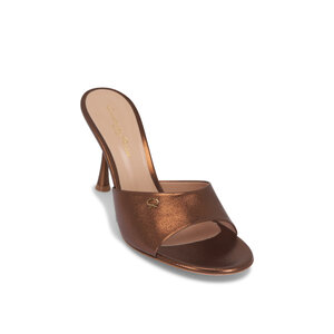 Gianvito Rossi - Chocolate Metallic Leather Sandal, 55mm