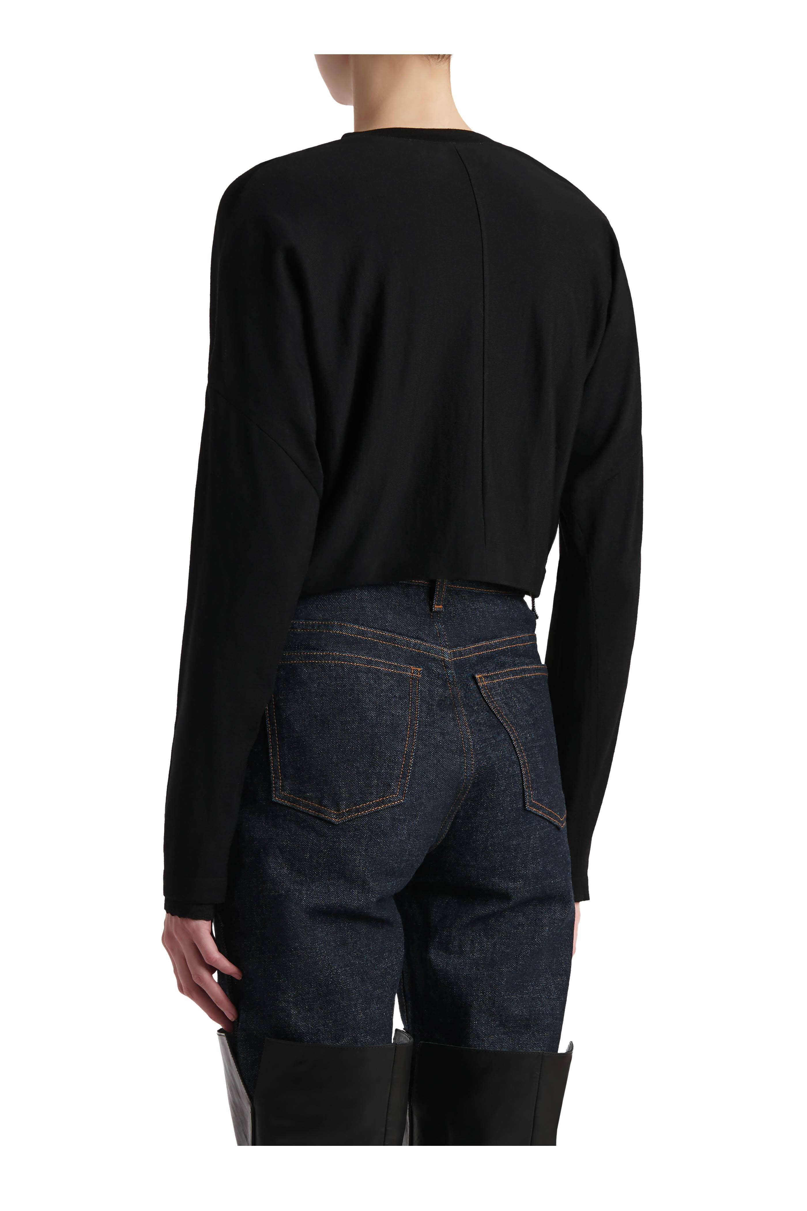 Khaite - Finn Black Crewneck Cardigan - view 3