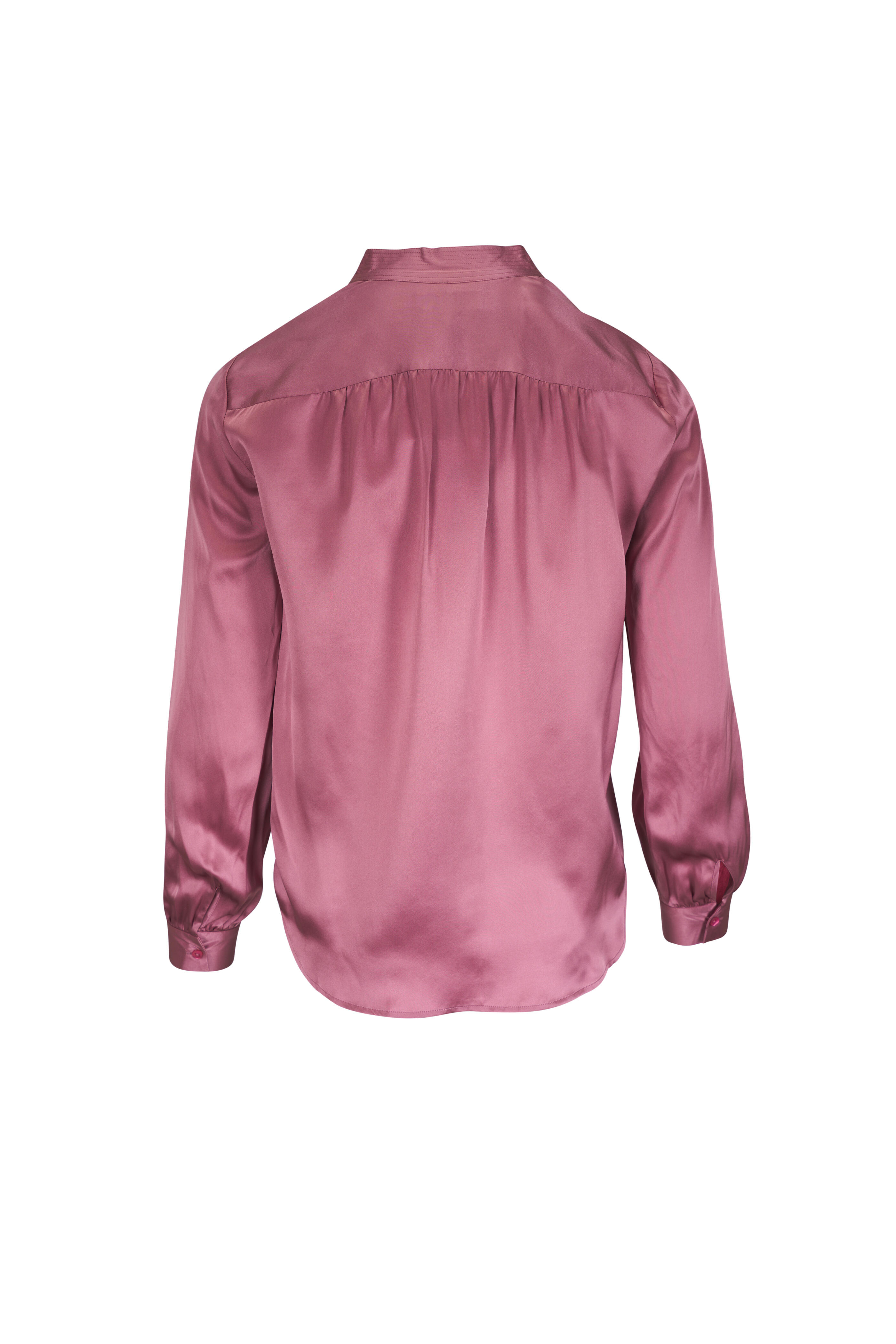 L'Agence - Bianca Mauve Rose Silk Blouse`