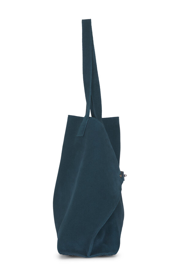Akris Medium Ai Blue Suede Shoulder Tote - view 3