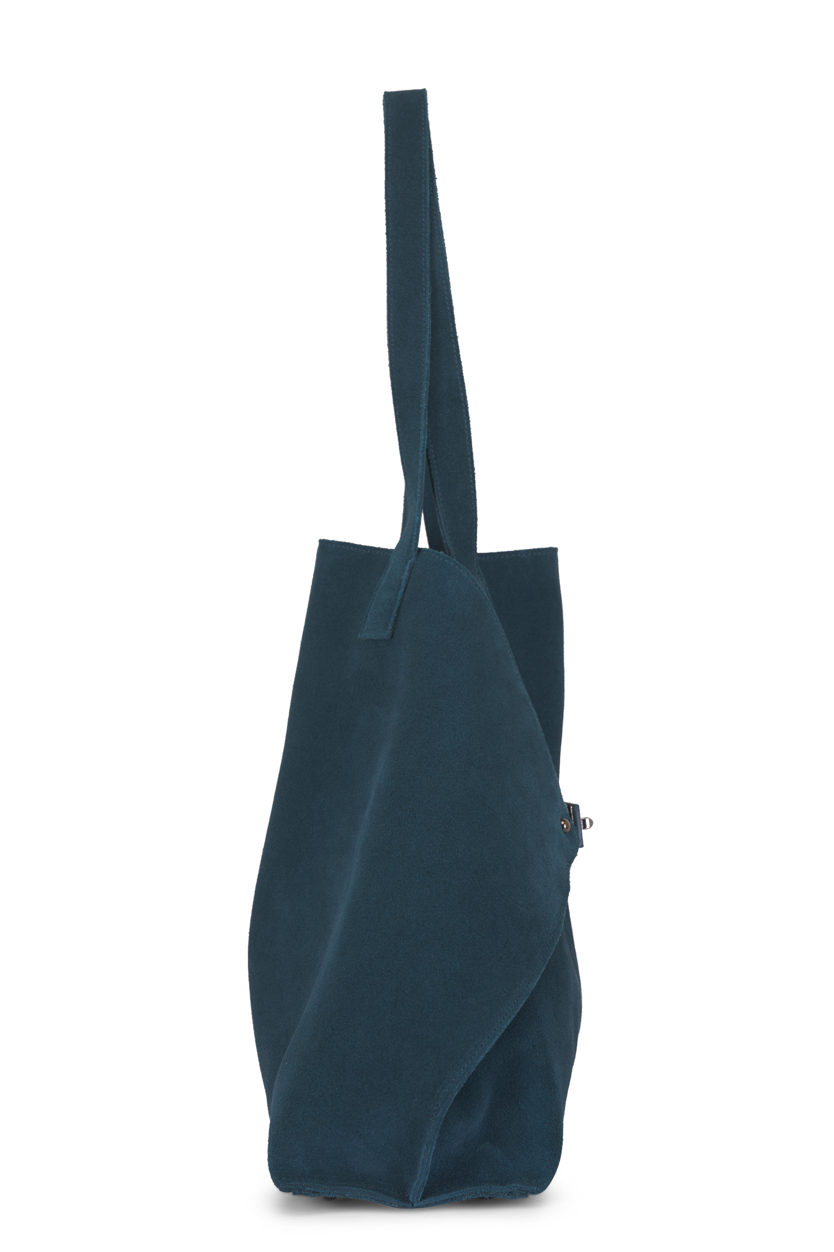 Akris - Medium Ai Blue Suede Shoulder Tote - view 3