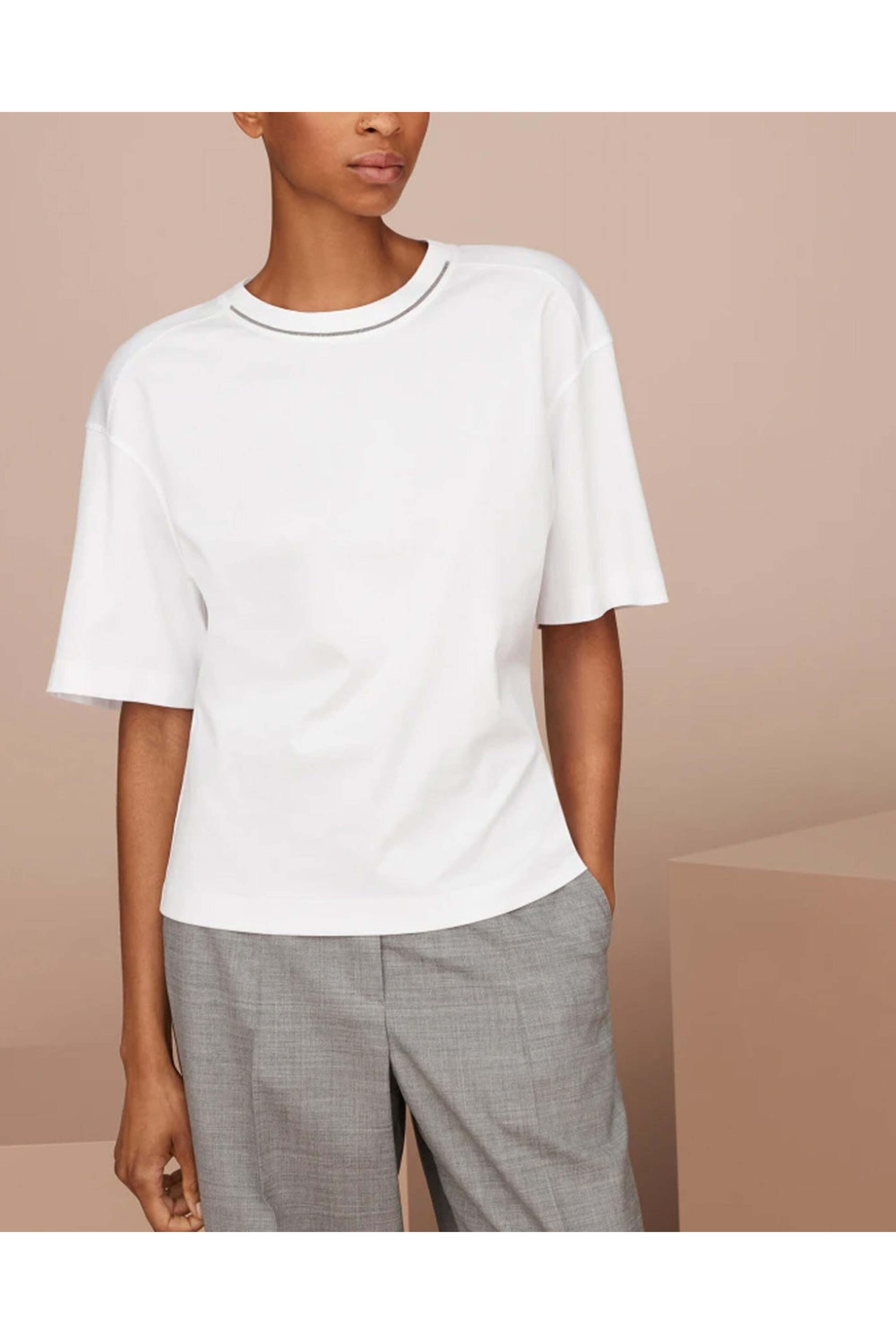 Brunello Cucinelli - White Monili Crewneck T-Shirt