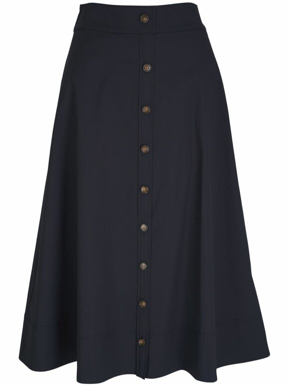 Veronica Beard - Karel Black Button Front Skirt