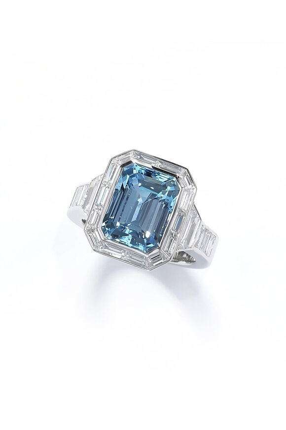 Nam Cho Diamond & Aquamarine Cocktail Ring