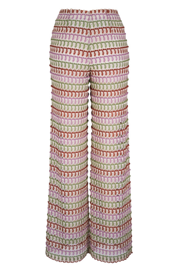 Veronica Beard Fatima Deep Ochre & Dove Multicolor Crochet Pant - view 5