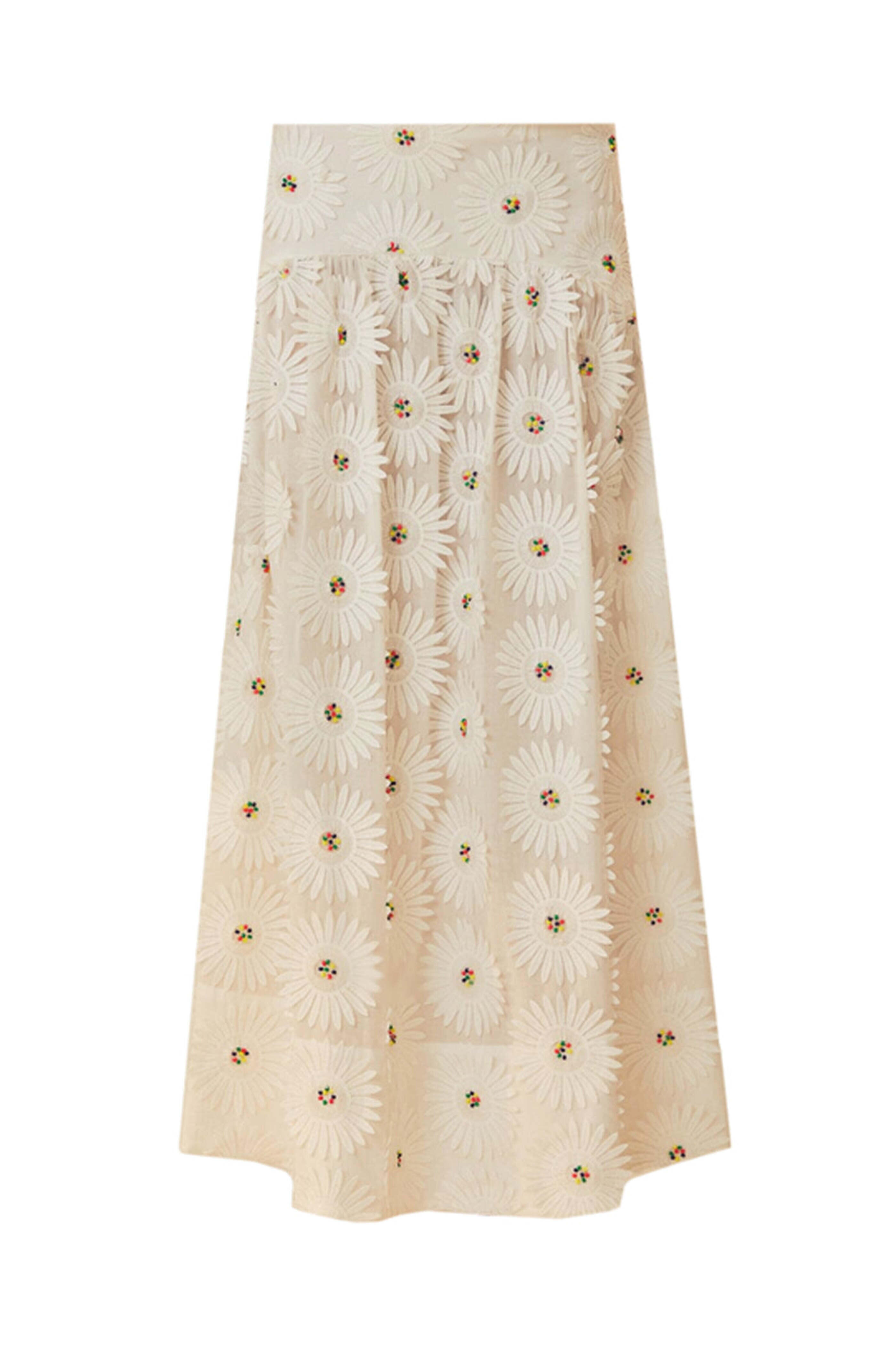 Farm Rio - White Daisy Maxi Skirt