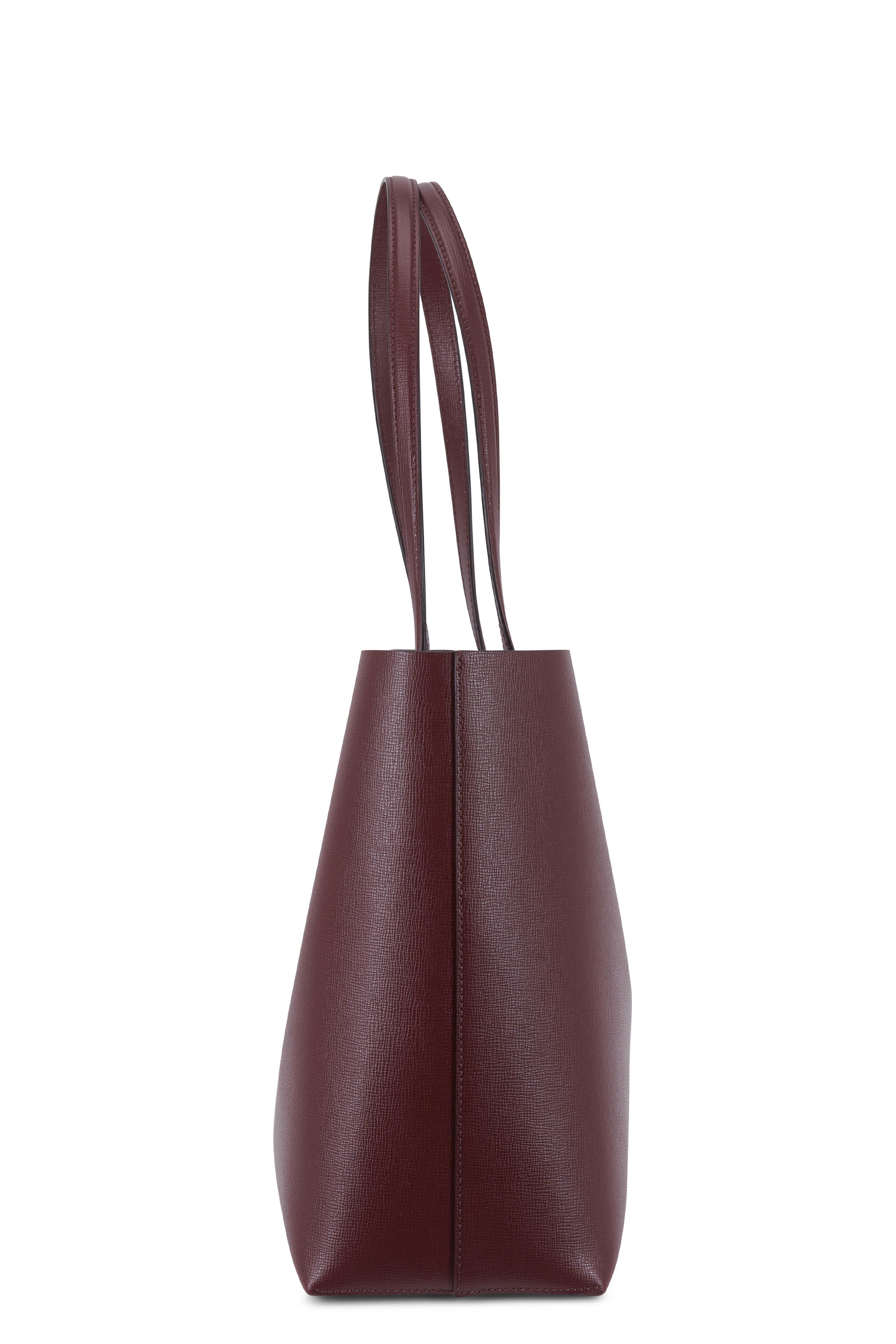 Tom Ford - Bordeaux Saffiano Leather Small T Tote