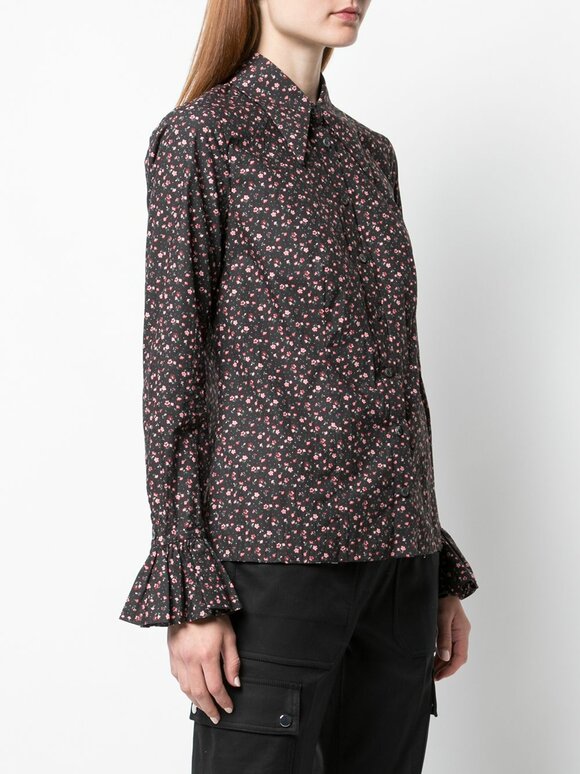 Michael Kors Collection - Black & Rosewood Bell Cuff Button Down