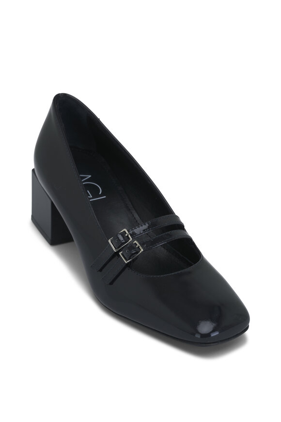 AGL Angie Mary Jane Navy Leather Pump, 50mm