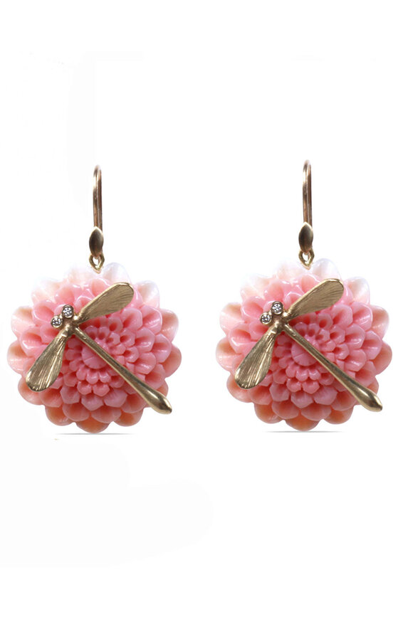 Annette Ferdinandsen Dahlia Blossom & Fly Earrings