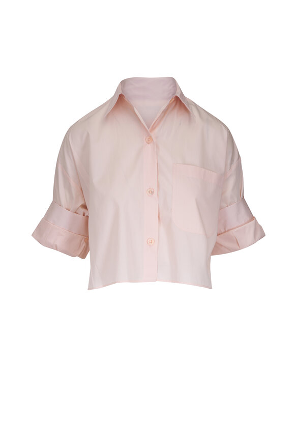 TWP Next Ex Peach Cotton Button Up Blouse