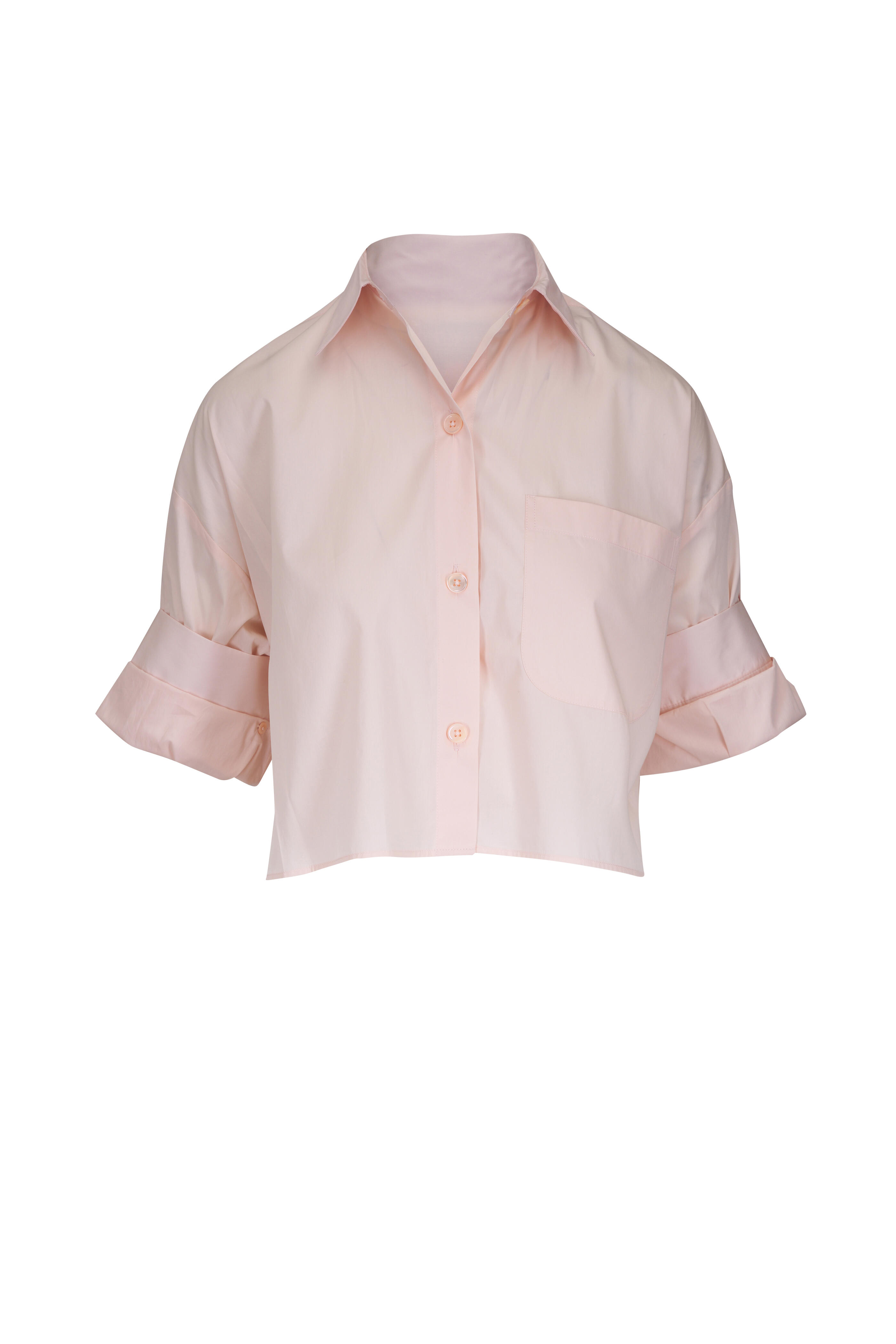 TWP - Next Ex Peach Cotton Button Up Blouse
