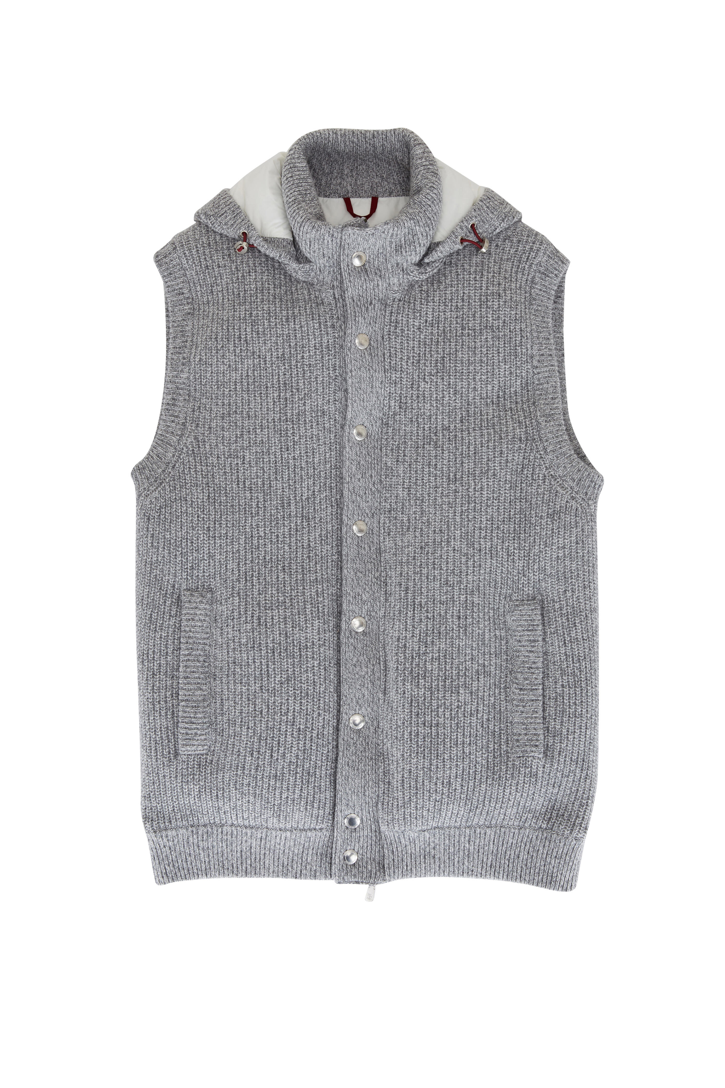 Brunello Cucinelli - Gray Cashmere Knit Puffer Vest