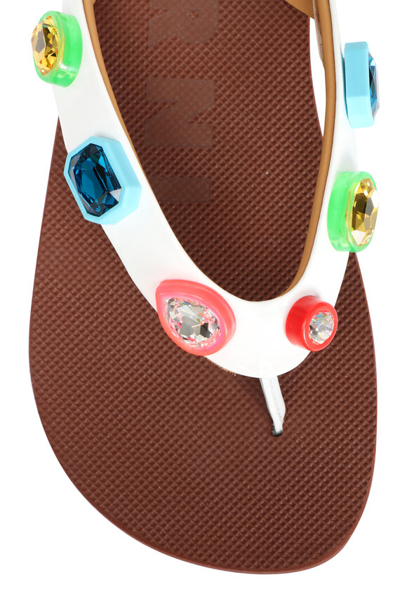 Marni Lily White & Brown Gem Sandal - view 8