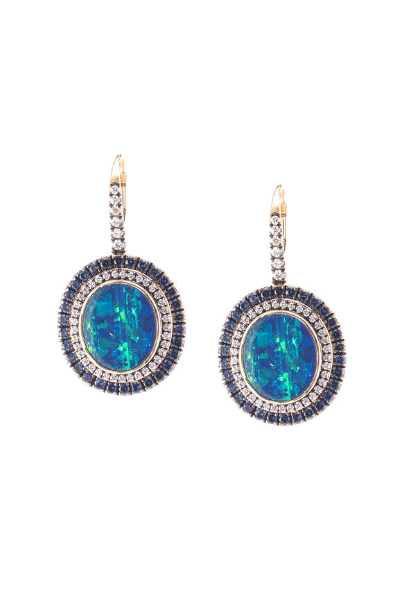 Sylva & Cie Opal & Sapphire Constellation Earrings