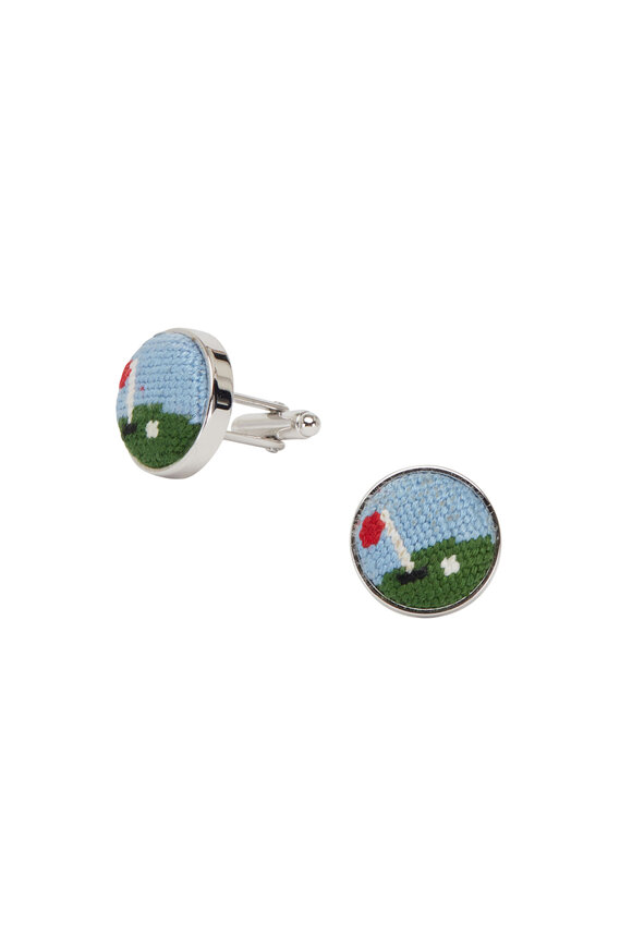 Smathers & Branson - Golf Green Needlepoint Cuff Links